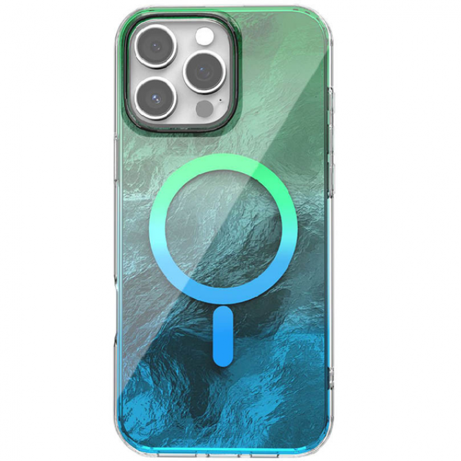 Чехол TPU Shiny Mountain (MagFit) для Apple iPhone 16 Pro Max (6.9") Green / Blue