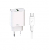 Мережевий зарядний пристрій XO L103 QC3.0 18W White + MicroUSB cable Мережевий зарядний пристрій XO L103 QC3.0 18W White + MicroUSB cable
