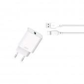 Мережевий зарядний пристрій XO L103 QC3.0 18W White + Type-C cable