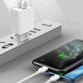 Мережевий зарядний пристрій XO L65 2.4A/2USB + lightning White Мережевий зарядний пристрій XO L65 2.4A/2USB + lightning White