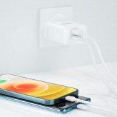Мережевий зарядний пристрій XO L65 2.4A/2USB + lightning White Мережевий зарядний пристрій XO L65 2.4A/2USB + lightning White