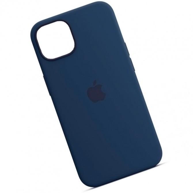 Оригинальный силиконовый чехол для iPhone 13 mini Темно Синий FULL-3