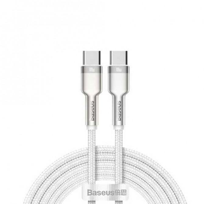 Кабель Baseus Cafule Metal Type-C to Type-C 100W (CATJK-C02) White 1m