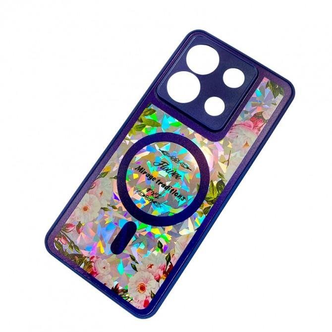 TPU+PC чохол Secret Flower для Xiaomi Poco X6/ Note 13 Pro 5G Navy Blue-2