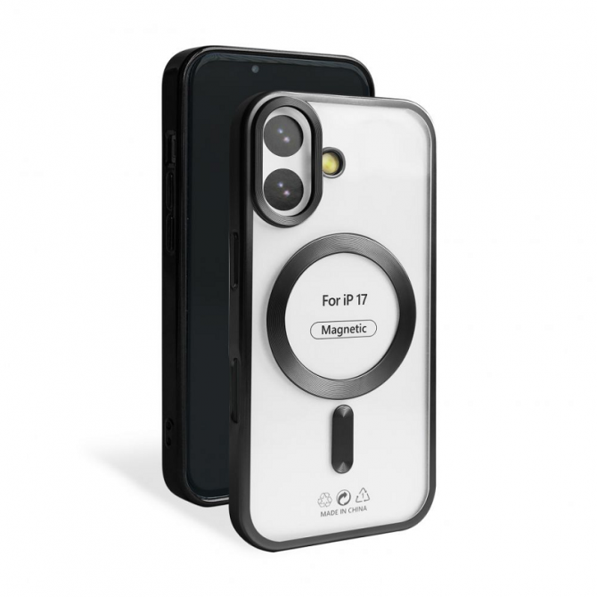 Силиконовый чехол SHINING with MagSafe для iPhone 17 Черный-1