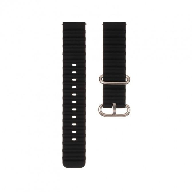 Ремінець універсальний силіконовий Marine Double 20mm Чорний
