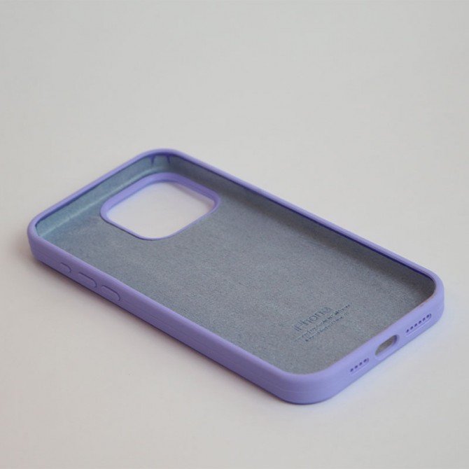 Оригінальний силіконовий чохол для iPhone 15 Pro Elegant Purple FULL-2