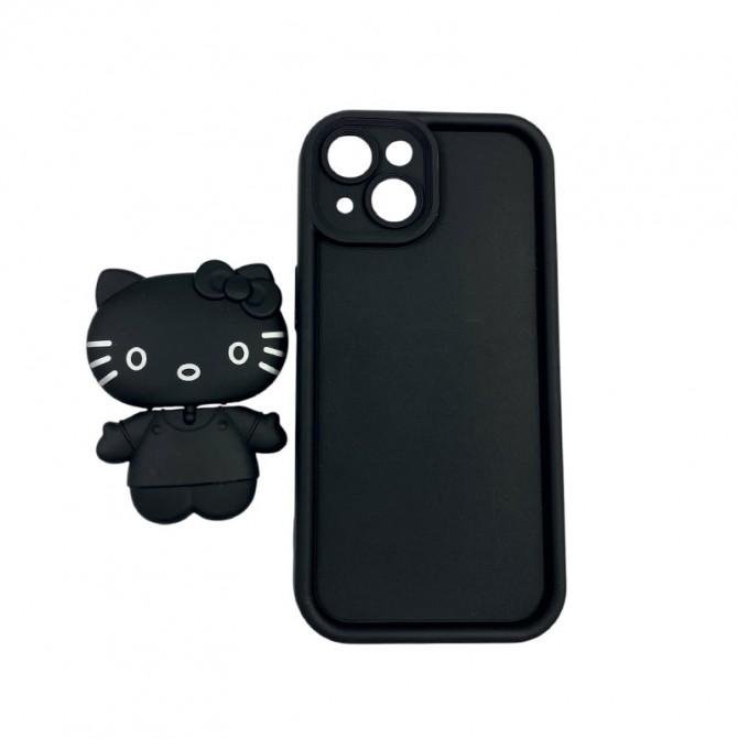 Чохол 3D series for iPhone 15 Plus Hello Kitty Black
