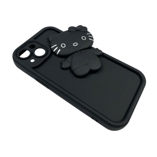 Чохол 3D series for iPhone 15 Plus Hello Kitty Black-2