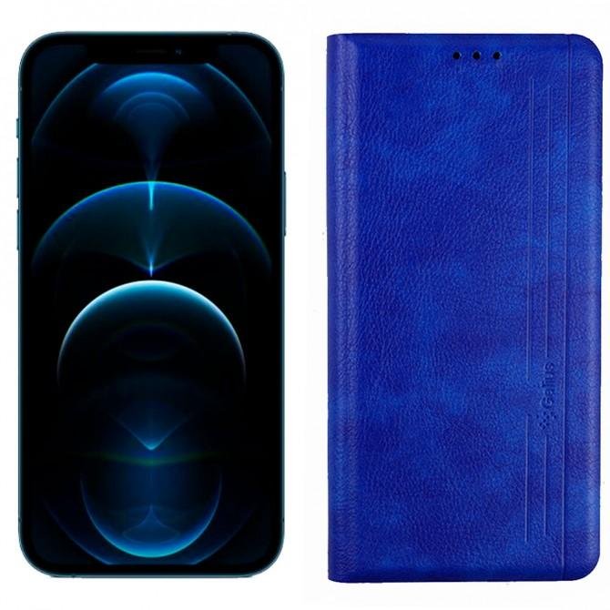 Чехол книжка Leather Gelius для iPhone 12/12 Pro Blue