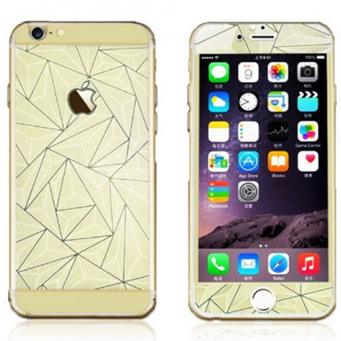 Защитное стекло для APPLE iPhone 6/6S призма золотистое (0.3 мм, 2.5D) комплект 2 шт.