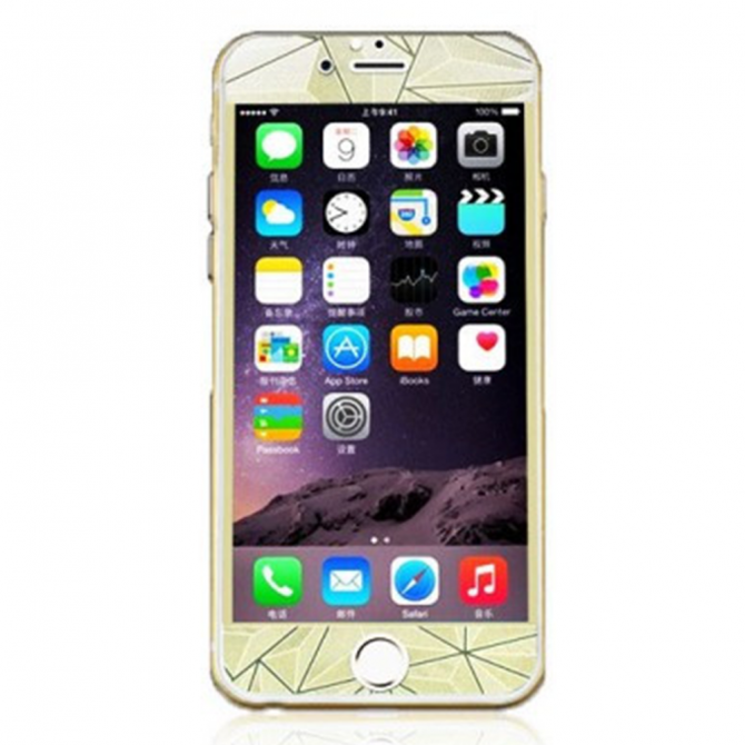 Защитное стекло для APPLE iPhone 6/6S призма золотистое (0.3 мм, 2.5D) комплект 2 шт.-1
