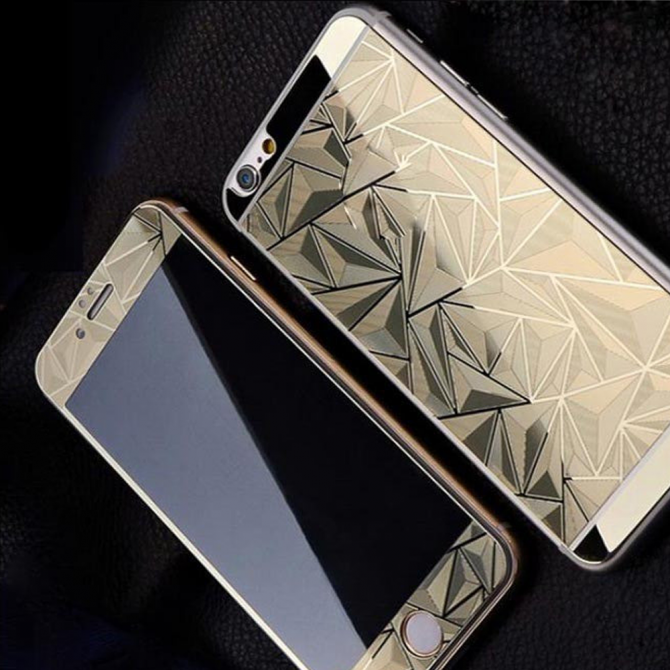 Защитное стекло для APPLE iPhone 6/6S призма золотистое (0.3 мм, 2.5D) комплект 2 шт.-3