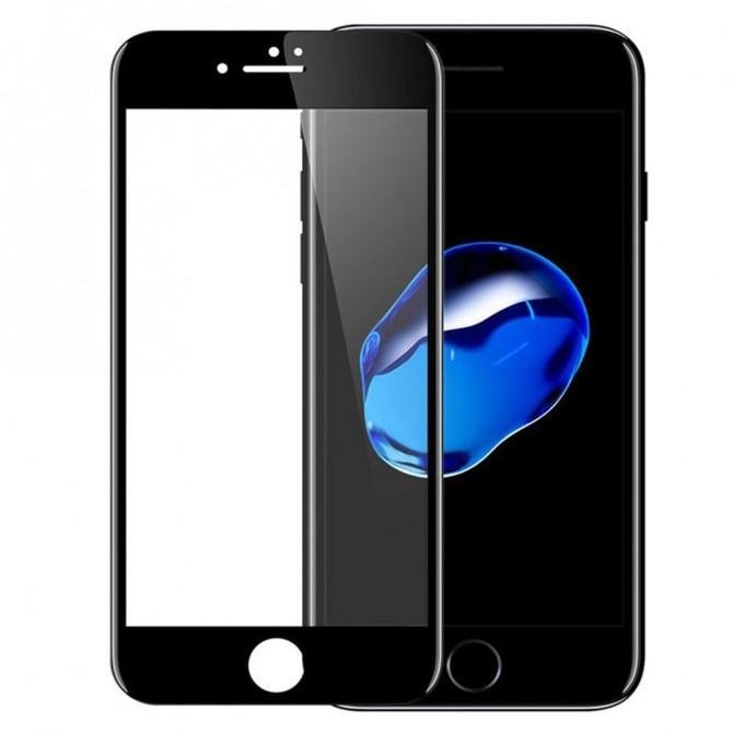 Защитное стекло для APPLE iPhone 7/8 чёрное (0.3 мм, 2.5D) комплект 2 шт.