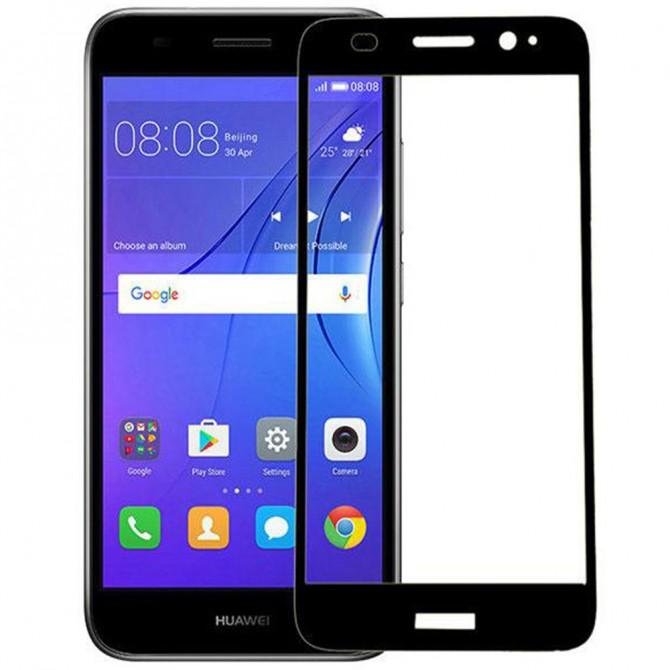 Захисне скло для HUAWEI Y3 2017 (0.3 мм, 2.5D, з чорним Silk Screen покриттям)