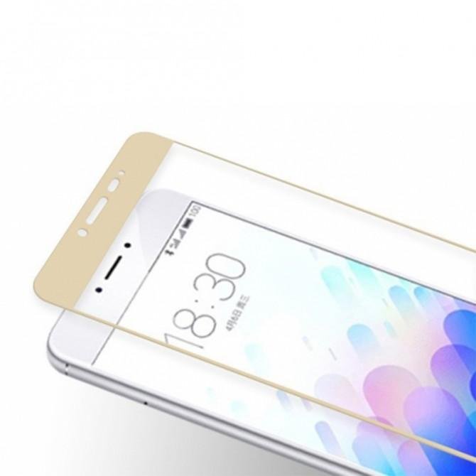 Захисне скло для MEIZU M3 Note (0.3 мм, 2.5D, з золотим Silk Screen покриттям)-1