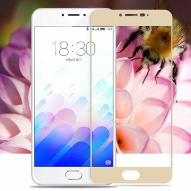 Захисне скло для MEIZU M3 Note (0.3 мм, 2.5D, з золотим Silk Screen покриттям)-2