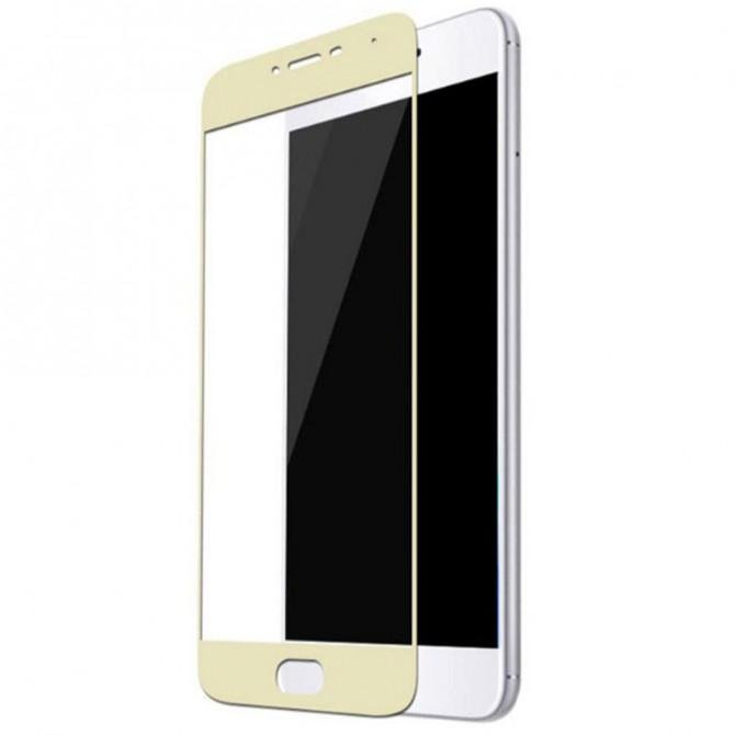 Захисне скло для MEIZU M3/M3 mini (0.3 мм, 2.5D, із золотим Silk Screen покриттям)-1