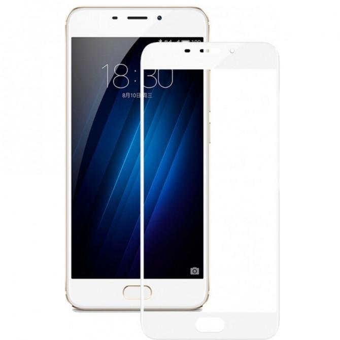 Защитное стекло для MEIZU M3e (0.3 мм, 2.5D, с белым Silk Screen покрытием)