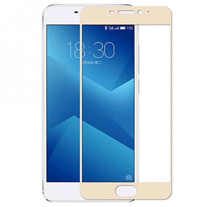 Захисне скло для MEIZU M3e (0.3 мм, 2.5D, із золотим Silk Screen покриттям)-1
