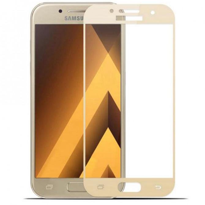 Защитное стекло для SAMSUNG A320 Galaxy A3 (2017) (0.3 мм, 5D золотистое)-1