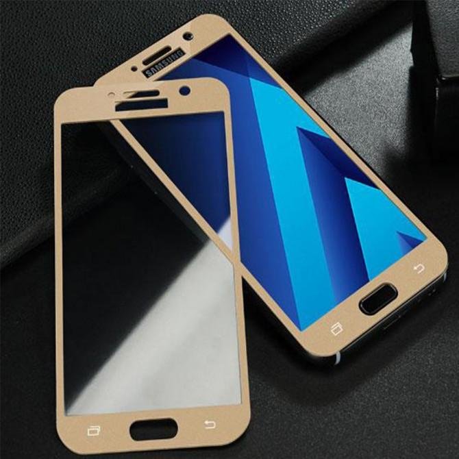 Защитное стекло для SAMSUNG A520 Galaxy A5 (2017) (0.3 мм, 2.5D, с золотистым Silk Screen покрытием)-2