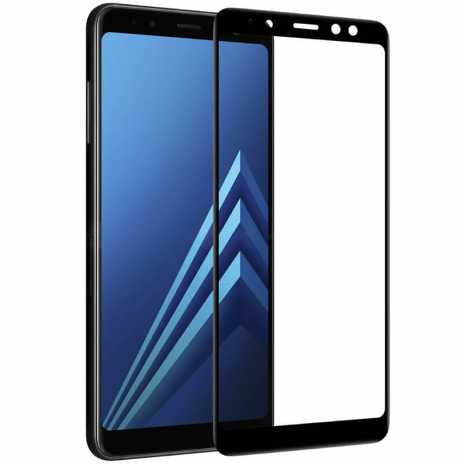 Захисне скло для SAMSUNG A530 Galaxy A8 (2018) (0.3 мм, 2.5D, з чорним Silk Screen покриттям)-2