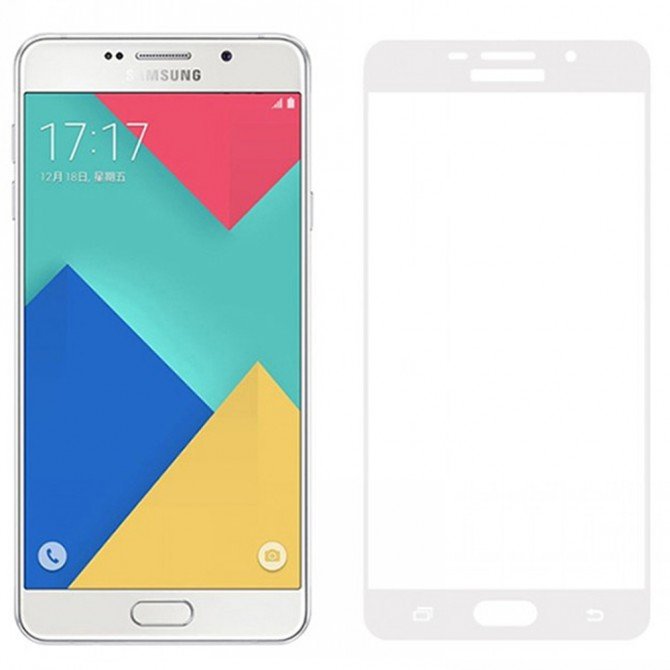 Защитное стекло для SAMSUNG A710 Galaxy A7 (2016) (0.3 мм, 2.5D, с белым Silk Screen покрытием)