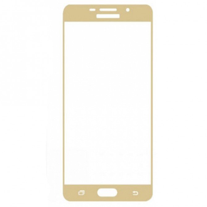 Защитное стекло для SAMSUNG A710 Galaxy A7 (2016) (0.3 мм, 2.5D, с золотистым Silk Screen покрытием)-1