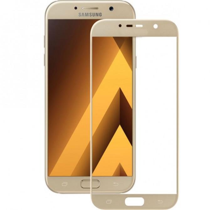 Захисне скло для SAMSUNG A720 Galaxy A7 (2017) (0.3 мм, 2.5D, із золотистим Silk Screen покриттям)