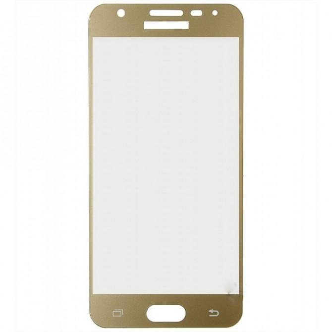 Защитное стекло для SAMSUNG G610F Galaxy J7 Prime (0.3 мм, 2.5D, с золотистым Silk Screen покрытием)-2