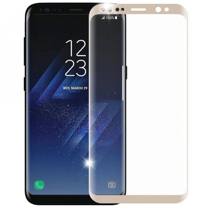 Защитное стекло для SAMSUNG G950 Galaxy S8 (0.3 мм, 3D New Design золотистое)