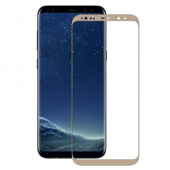 Защитное стекло для SAMSUNG G950 Galaxy S8 (0.3 мм, 3D New Design золотистое)-1