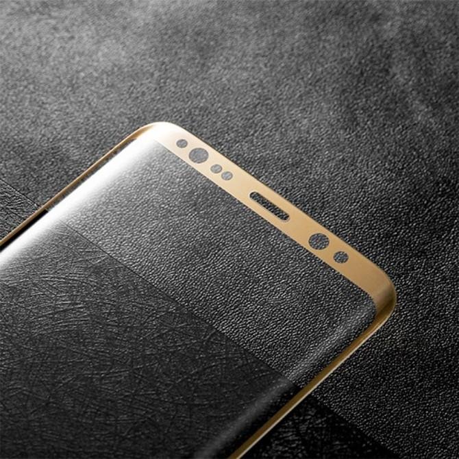 Защитное стекло для SAMSUNG G950 Galaxy S8 (0.3 мм, 3D New Design золотистое)-3