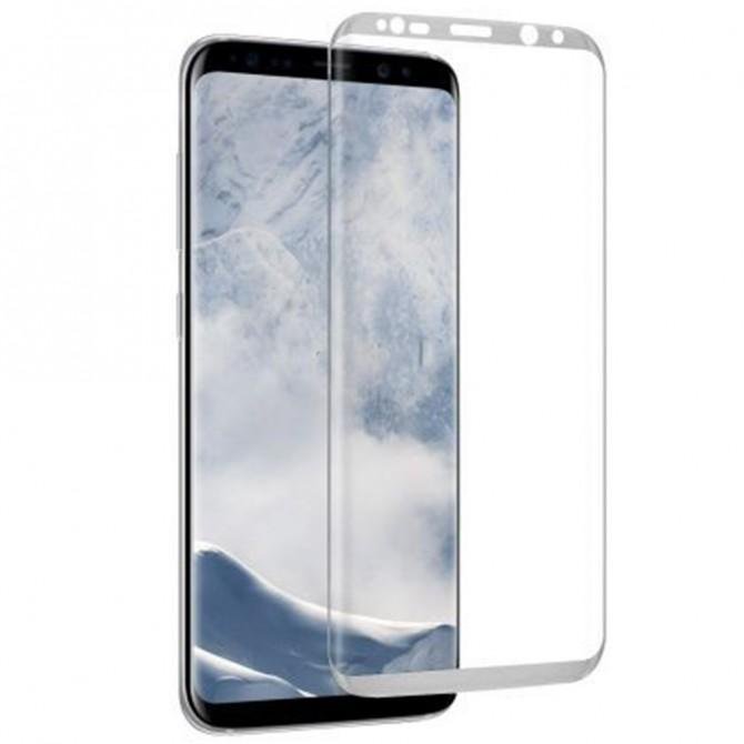 Защитное стекло для SAMSUNG G955 Galaxy S8 Plus (0.3 мм, 3D серебристое)-1
