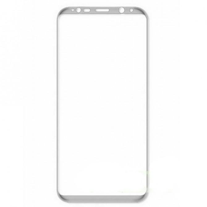Защитное стекло для SAMSUNG G955 Galaxy S8 Plus (0.3 мм, 3D серебристое)-2
