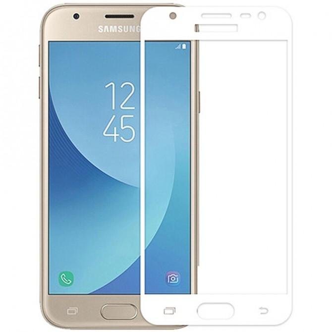 Защитное стекло для SAMSUNG J330 Galaxy J3 (2017) (0.3 мм, 5D белое)-2