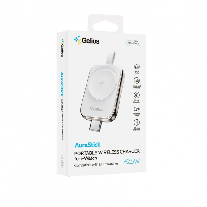 Беспроводное зарядное устройство Gelius AuraStick GP-WC012 2.5W для Apple Watch White-2