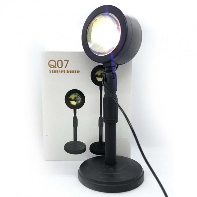 Проекционный светильник Sunset Lamp USB Q07 с эффектом заката / рассвет, Black