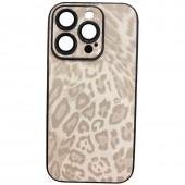 Чохол-накладка шкіряний Leopard Print для iPhone 16 Pro White