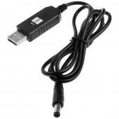 Кабель питания ACCLAB USB to DC, 5.5*2.1mm, 12V, 1A Black