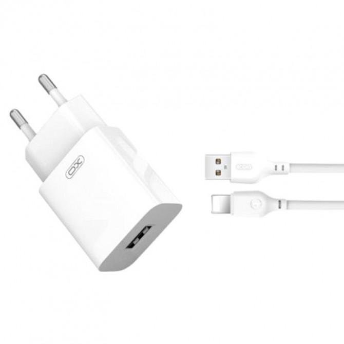 Мережевий зарядний пристрій XO L99 2.4A/1USB + Lightning White-1