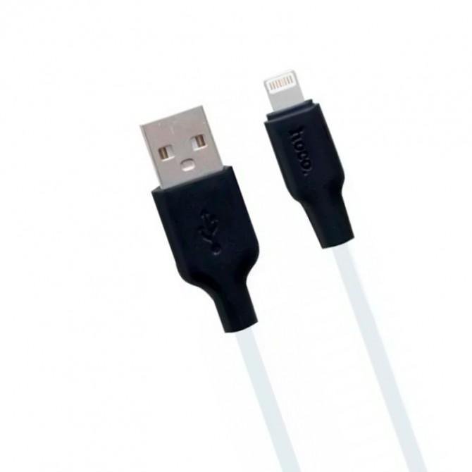 USB Кабель Hoco X21 Plus Silicone Lightning Black/White 1m-1