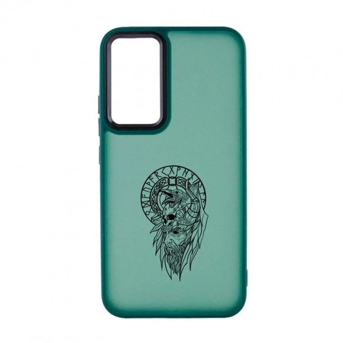 Силіконова накладка OPrint Cкандинавiя black для Oppo A58 4G Воiн / зелений