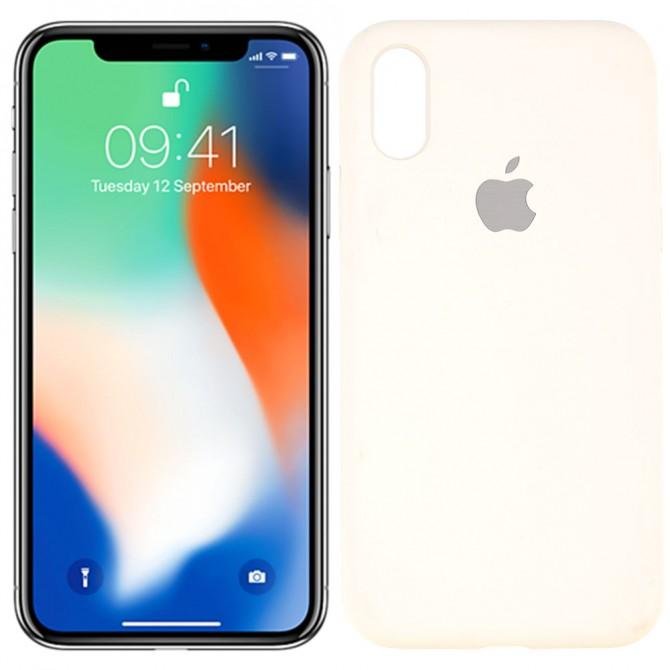 Чехол силиконовый для iPhone X/Xs Молочный FULL