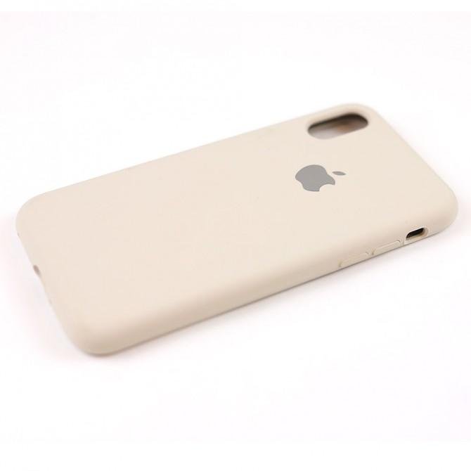 Чехол силиконовый для iPhone X/Xs Молочный FULL-3