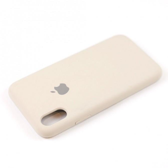 Чехол силиконовый для iPhone X/Xs Молочный FULL-4