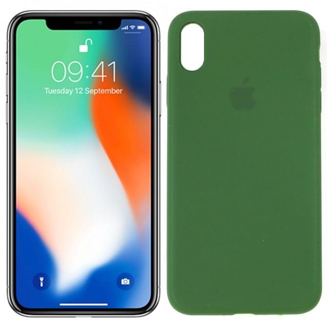 Чехол силиконовый для iPhone Xr Тёмно Зеленый FULL