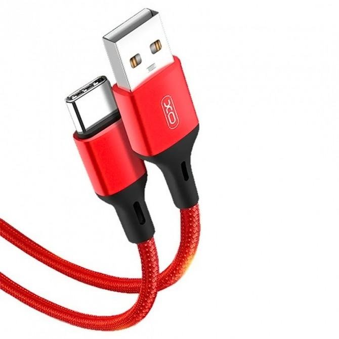 Кабель USB XO NB143 Braided Type-C 2.4A/1m Red