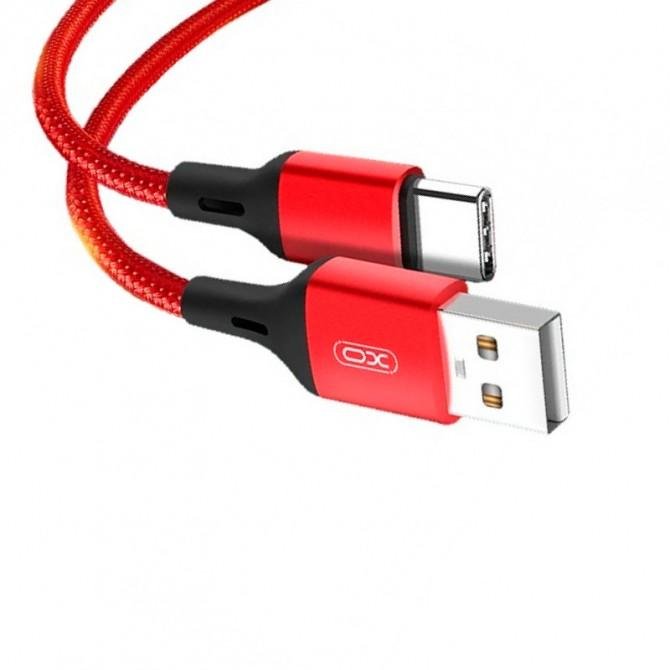 Кабель USB XO NB143 Braided Type-C 2.4A/1m Red-1
